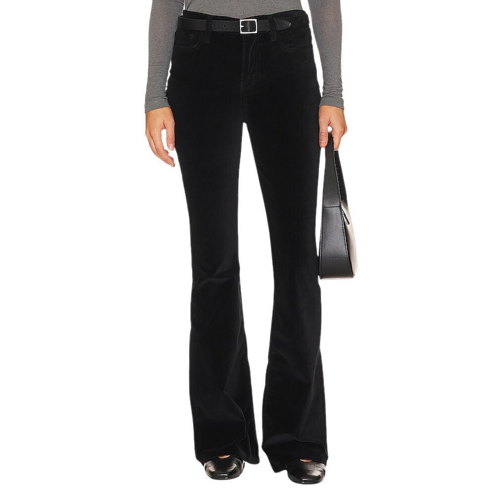 Frame Velveteen Black Le High Flare Denim Jeans Size 27